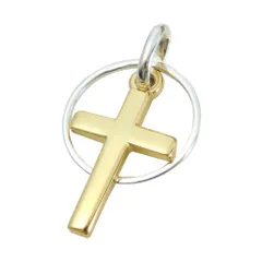＊十字架 クロス リング ペンダント シルバー 18Kゴールドメッキ フランス製