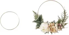 Lumierechat フープリース 結婚式 フローラル ウェディング 装飾 飾りDIY a-b5118 ゴールド/直径20cm( ゴールド,  20cm)