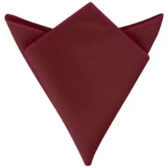 Elerevyo メンズ コットン ハンカチ クラシック ソリッドカラー ポケットチーフ フォーマルスーツ用 マルーン Free Size