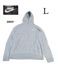 NIKEナイキ古着ワンポイント刺繍裏起毛スウェットプルパーカー　Lグレー