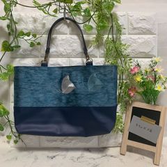 帯リメイク品◇トートバッグ◇ ちょうちょ×合皮