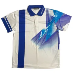 良品 BUTTERFLY バタフライ ユニフォーム JTTA ゲームシャツ ポロシャツ ブルー ホワイト ML相当 メンズ 卓球 スポーツ 試合 練習■ZTP64