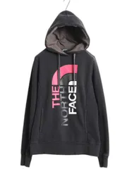 【お得なクーポン配布中!】 ノースフェイス プリント スウェット フード パーカー レディース S / The North Face プルオーバー 裏起毛 トレーナー ツートン ブラック