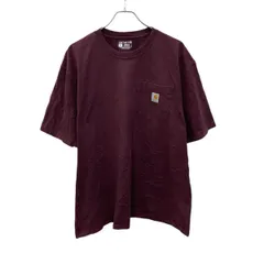 carhartt 半袖 ロゴTシャツ XL ボルドー プルオーバー ポケット付き ビッグサイズ カーハート 古着卸 アメリカ仕入 a705-5635