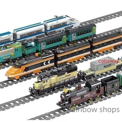 【新品未使用】LEGO レゴ互換品 ブロック 電車 列車 鉄道車両 動く 車おもちゃ 循環式レール トレイン レール 駆動付き 男の子 6-7-8-9歳 誕生日 gccp46