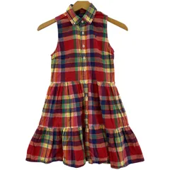 POLO RALPH LAUREN ポロラルフローレン チェック ノースリーブワンピース size10/マルチカラー