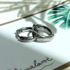 【 両耳 】【 ハワイアンジュエリー 】 ワンタッチ フープ ピアス ( シルバー ) 13mm / サージカルステンレス SUS 316L / ニッケルフリー 金属アレルギー対応 / つけっぱなし 錆びない / 送料無料 / ギフト ラッピング プレゼント
