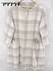 ◇ studioclip スタジオクリップ チェック 長袖 膝丈 ワンピース ベージュ レディース  【1002800448760】