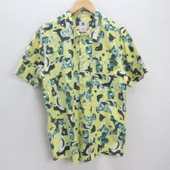 G■エレメント/ELEMENT 半袖シャツ/柄シャツ コットン【M】黄/men's/136【中古】■