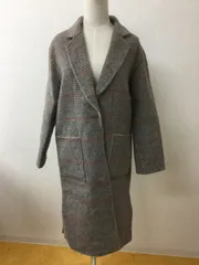 ローズバッド リバーシブルコート グレー系チェックとベージュ サイズF