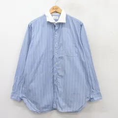 XL/古着 長袖 シャツ メンズ 薄紺他 ネイビー ストライプ 25mar24 中古 トップス