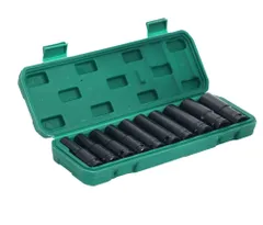 ディープソケット 1/2 12.7mm ラチェット エアーインパクト 10本セット ケース付き 六角 (TypeA.8mm16mm) [TypeA.8mm16mm]のサムネイル