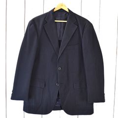 5TF008】Jプレス J.PRESS コットン混 3つボタン シングル 段返り ジャケット L ブラック 袖口2つ釦 日本製 021-5-BR-OV-CM-0007【中古】【メンズビジネス】202506