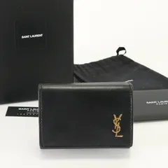 極美品 サンローラン パリ YSL オリガミ タイニー ウォレット レザー 三つ折り 財布 ブラック 人気 メンズ レディース TAT 0704-1A13【中古】のサムネイル