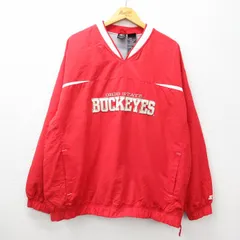 XL/古着 スターター 長袖 ジャケット メンズ 00s オハイオステートバックアイズ 大きいサイズ Vネック 赤他 レッド 24sep09 中古 アウター のサムネイル
