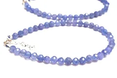 シルバー925◇美麗 タンザナイト　3mm　64面カット アジャスター付き ブレスレット 1個売り パワーストーン 天然石 _BG5833-3