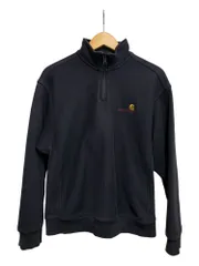 Carhartt (カーハート) HALF ZIP アメリカンスクリプト  ハーフジップ トレーナー 裏起毛 S ブラック メンズ/025