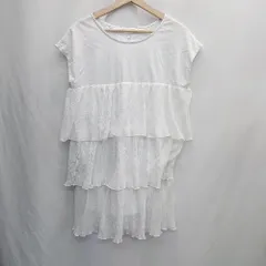 ◇ ⊂ Dis courtディスコート ペプラム ミニ丈 ワンピース サイズF ホワイト系 レディース E  【1505290052603】