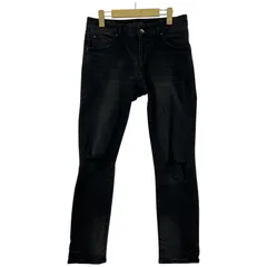 SENSE OF PLACE by URBAN RESEARCH センスオブプレイスバイアーバンリサーチ ダメージ加工 ストレッチデニムパンツ sizeS/ブラック