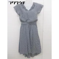 ◇ ◎ Fabulous Angela ギンガムチェック 刺繍 リボン 半袖 膝下丈 ワンピース サイズ F ブラック ホワイト レディース  【中古】 【1110270010483】のサムネイル