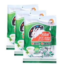 【3点セット】抹茶味 大白兎ミルクキャンディー 150g　WHITE RABBIT　懐かしい　麦芽糖　ヌガー