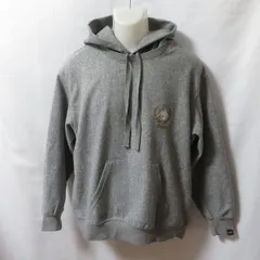 古着 メンズL KAPPA/カッパ GU スウェットパーカー プルオーバー フード スポーツ カジュアル グレー/ホワイト/ゴールド 341-333175 fg4654