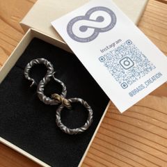 stainless 3D brass combination key hooks “infinity” キーリング キーフック