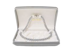 TASAKI　シルバー　パール　ネックレス　ブルーグレー　7.5mm〜7.8mm　田崎真珠　ケース・保証書付