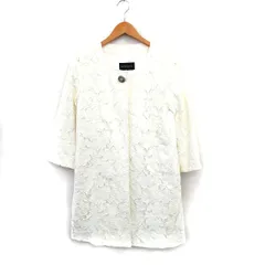 ミッシュマッシュ MISCH MASCH ノーカラー コート 膝丈 総レース シンプル 38 アイボリー 白 /KT1のサムネイル