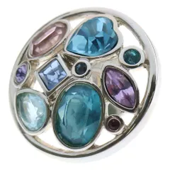 SWAROVSKI (スワロフスキー) ラウンド ラインストーン クリスタル スタッドピアス シルバー/ライトブルー レディース