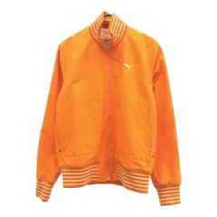 PUMA プーマ ロゴ刺繍 ナイロンジャケット L オレンジ ブルゾン レディース 古着