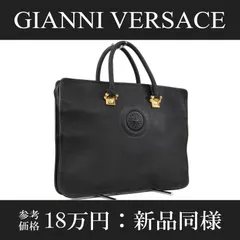 本物 送料無料 ジャンニヴェルサーチェ 新品同様 ハンドバッグ メンズ レディース サンバースト 黒 ブラック 珍しい A4対応 オールド ヴィンテージ 大きめ 通勤 太陽 マーク 本革 レザー ゴールド金具 ハイブランド おしゃれ 綺麗 鞄 バック A828のサムネイル