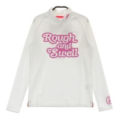 サイズ：S ROUGH&SWELL ラフアンドスウェル 2023年モデル ハイネック 長袖Tシャツ ロゴプリント  ホワイト系 [240101365507] ゴルフウェア レディース ストスト