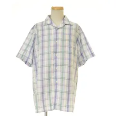 【Lionne】フランス製 オープンカラーチェック半袖シャツ