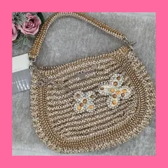 《 ANTEPRIMA 》　★美品★　アンテプリマ　クリスタッロフィオッロ*R　ミディアムサイズ　ハンドバッグ　ワンショルダーバッグ　ワイヤーバッグ　チャーム付き　裏地付き　ベージュ系　送料無料・匿名配送・最短即日発送いたします！　1258