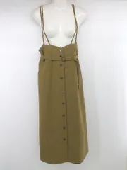 ◇ ◎ mysty woman ミスティウーマン ウエストベルト付き キャミソール ロング ワンピース サイズF カーキ系 レディース E  【1306050029794】