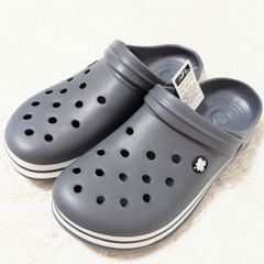 【未使用】クロックス サンダル メンズ 靴 2WAY 軽量 軽い サボサンダル クロッグサンダル 海 ビーチ プール レジャー キャンプ BBQ 普段使い グレー 大きいサイズ LL 27.0 27.5