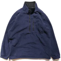 90's 00’s エディーバウアー ハーフジップ フリースジャケット 紺×黒 (M) ネイビー ブラック 90年代 00年代 旧タグ POLARTEC Eddie Bauer アメリカ古着 USED  ビンテージ ヴィンテージ