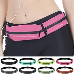 Angel's Closet ランニング ポーチ スマホ 独立2ポケット 6.5インチスマホOK ウォーキング ストレッチ素材 メンズ レディース(ハッピーピンク,  ワンサイズ)