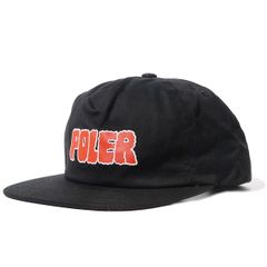 ポーラー キャップ POLeR WIGGLE FONT HAT ポーラー ウィッグル フォント ハット ポーラー キャップ サーフ キャンプ ハット スナップバック アウトドア 帽子 ロゴ 男女兼用 211ACM7004 BLACK