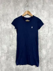 POLO RALPH LAUREN ポロ ラルフローレン ワンポイント 刺繍ロゴ ポニー Tシャツ ワンピース sizeXS/紺  ■◆ レディース