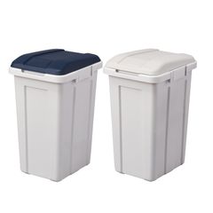 屋外 連結 仕分け 屋内 資源ごみ フタ付き ゴミ箱 室内 ｜ ブルー×グレー 45L 45リットル 2個セット ジョイント分別ペール ごみ箱 おしゃれ セット買いアスベル ザッカLab.