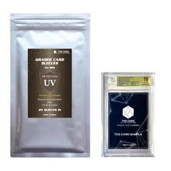 新品 THE CARD ALL FOR COLLECTORS BGS専用 UVカットスリーブ コーナーカットエディション UV保護 厚手 50ミクロン BGS鑑定用スリーブ 遮光パッケージ採用 TCGサイズ対応 BGS鑑定 ＜UVカット率 90% 以上！！＞