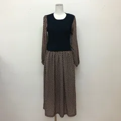 n'Or ニットドッキング幾何学柄ワンピース レイヤードワンピース M-L
