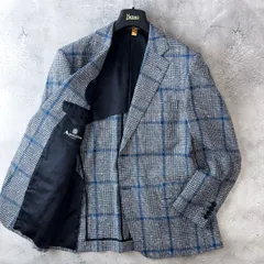 最高級 Aquascutum アクアスキュータム リネン混 2B シングル テーラード ジャケット メンズ 100BB5 グレンチェック柄 日本製 春夏秋 ビジネス