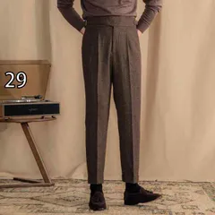 [29]メンズ ファッション 服 オシャレ シンプル 大人 かっこいい 大きいサイズ ストリート 紳士服 レトロ ウール カジュアル パンツ ツイード 暖かい ハイウエスト ストレート スラックス