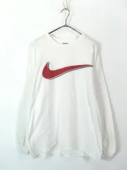 古着 90s USA製 NIKE BIG スウォッシュ 長袖 Tシャツ ロンT M 古着