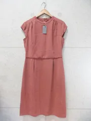 【タグ付き 未使用品】Sunauna スーナウーナ ノースリーブワンピース 無地 オレンジ系 38サイズ Mサイズ 545-55053