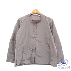 【訳アリ】UNIQLO ユニクロ トップス シャツ Uネック ボタン カジュアル おしゃれ 長袖 レディース グレー M 901-13419 送料無料 古着