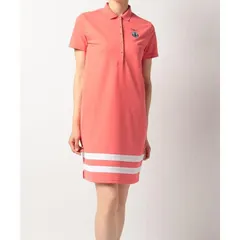 munsing wear ワンピース 半袖シャツ スカート サイズM ピンクオレンジ ゴルフ マンシングウェア 2303